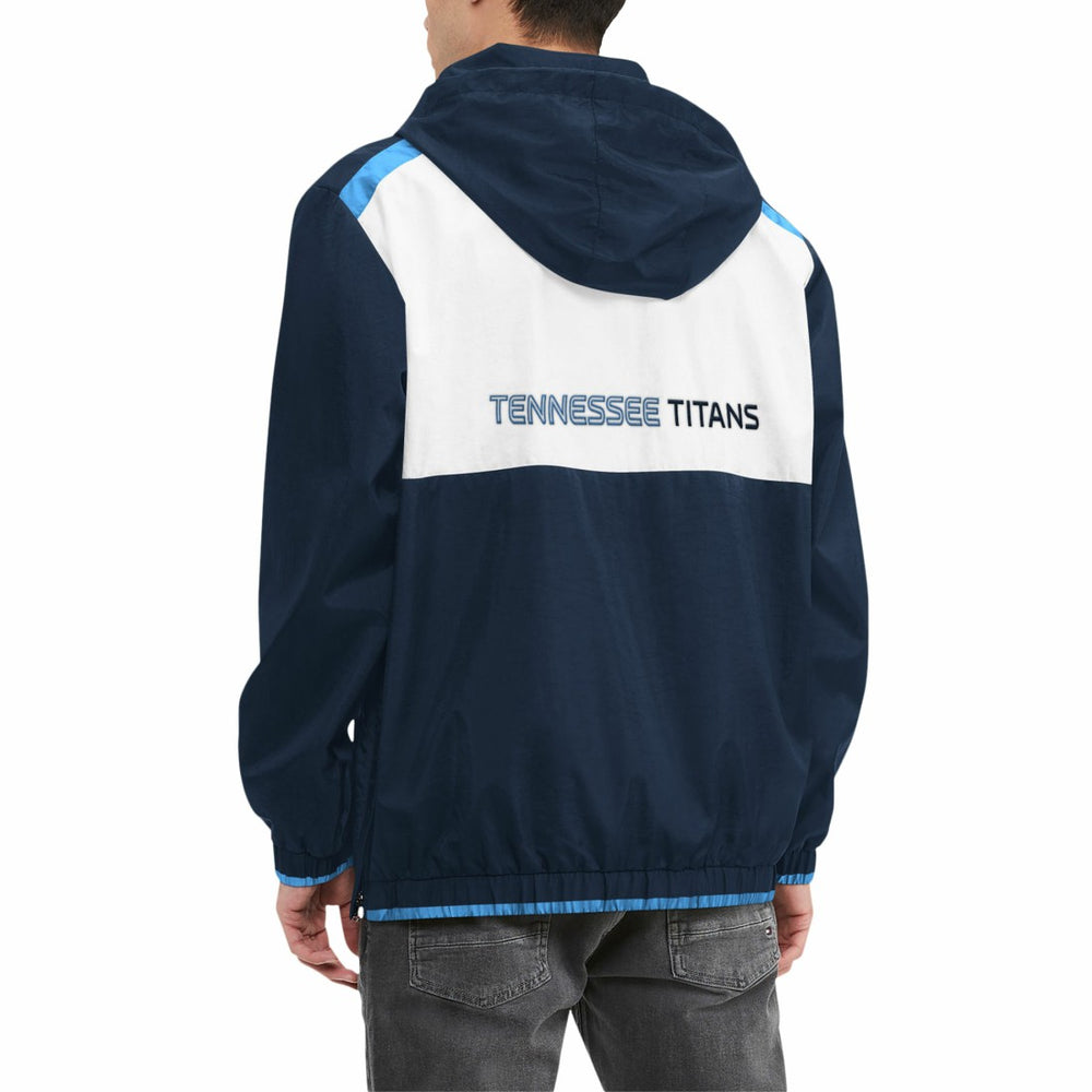 Tennessee Titans Tommy Hilfiger Carter Half-Zip Hooded Top - Navy/White Tops