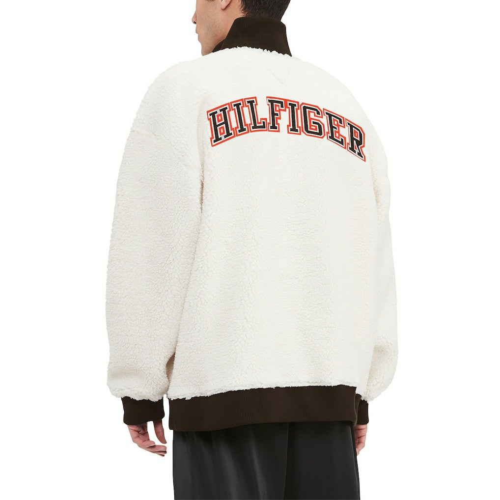 Cleveland Browns Tommy Hilfiger Jordan Sherpa Quarter-Zip Sweatshirt - Cream Sweatshirts