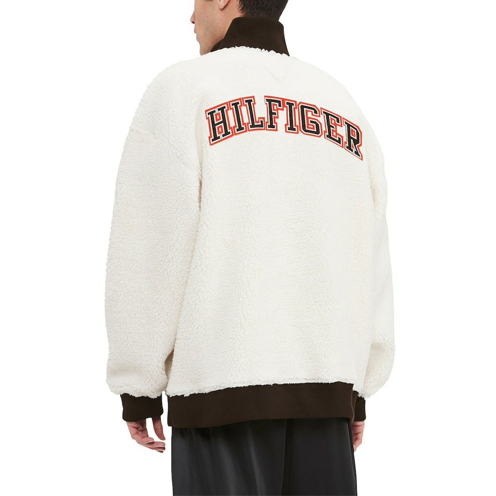 Cleveland Browns Tommy Hilfiger Jordan Sherpa Quarter-Zip Sweatshirt - Cream Sweatshirts