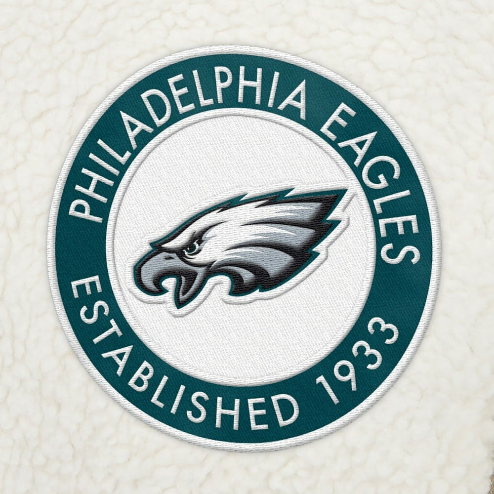 Philadelphia Eagles Tommy Hilfiger Jordan Sherpa Quarter-Zip Sweatshirt - Cream Sweatshirts