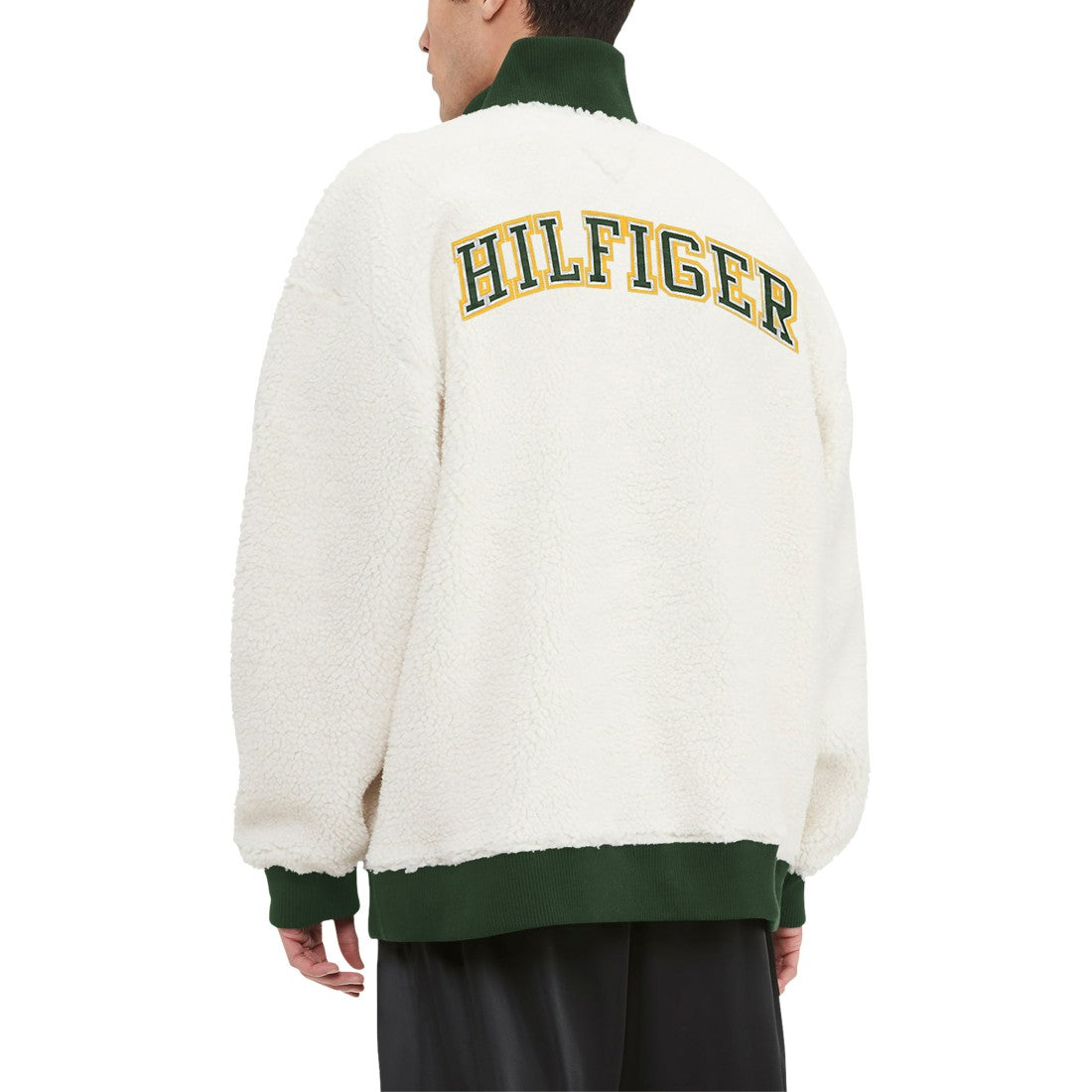 Green Bay Packers Tommy Hilfiger Jordan Sherpa Quarter-Zip Sweatshirt - Cream Sweatshirts
