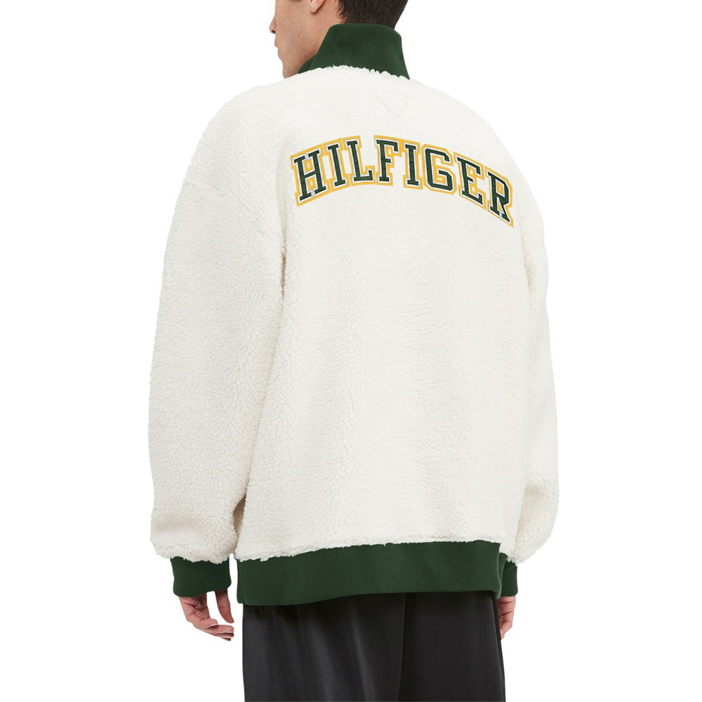 Green Bay Packers Tommy Hilfiger Jordan Sherpa Quarter-Zip Sweatshirt - Cream Sweatshirts