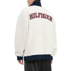 New England Patriots Tommy Hilfiger Jordan Sherpa Quarter-Zip Sweatshirt - Cream Sweatshirts
