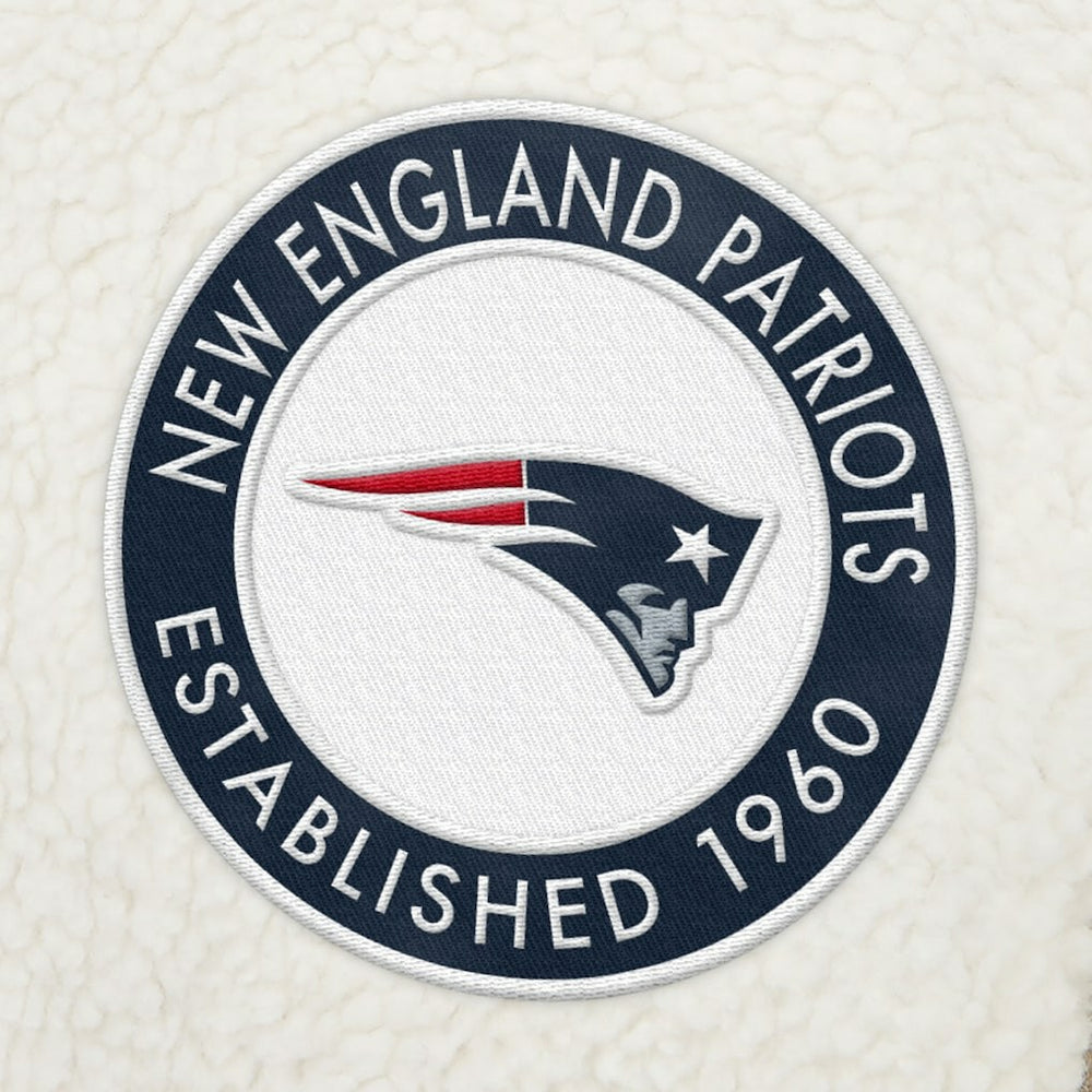 New England Patriots Tommy Hilfiger Jordan Sherpa Quarter-Zip Sweatshirt - Cream Sweatshirts