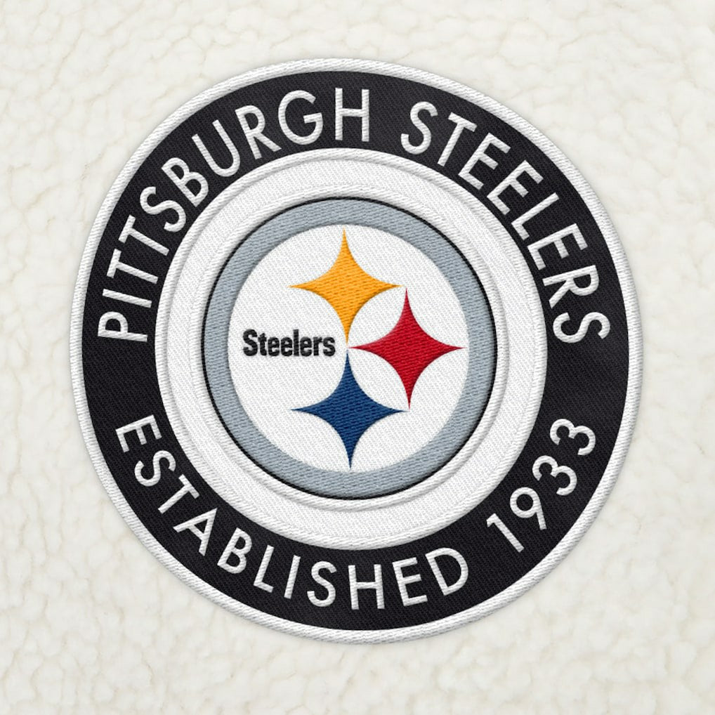 Pittsburgh Steelers Tommy Hilfiger Jordan Sherpa Quarter-Zip Sweatshirt - Cream Sweatshirts