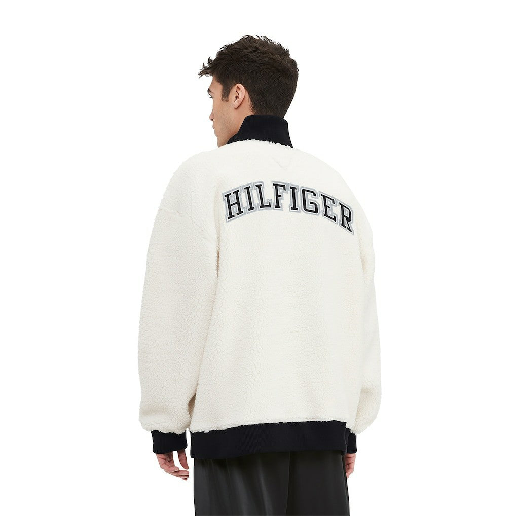 Las Vegas Raiders Tommy Hilfiger Jordan Sherpa Quarter-Zip Sweatshirt - Cream Sweatshirts