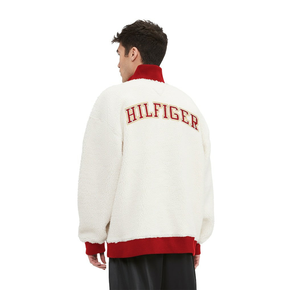 San Francisco 49ers Tommy Hilfiger Jordan Sherpa Quarter-Zip Sweatshirt - Cream Sweatshirts