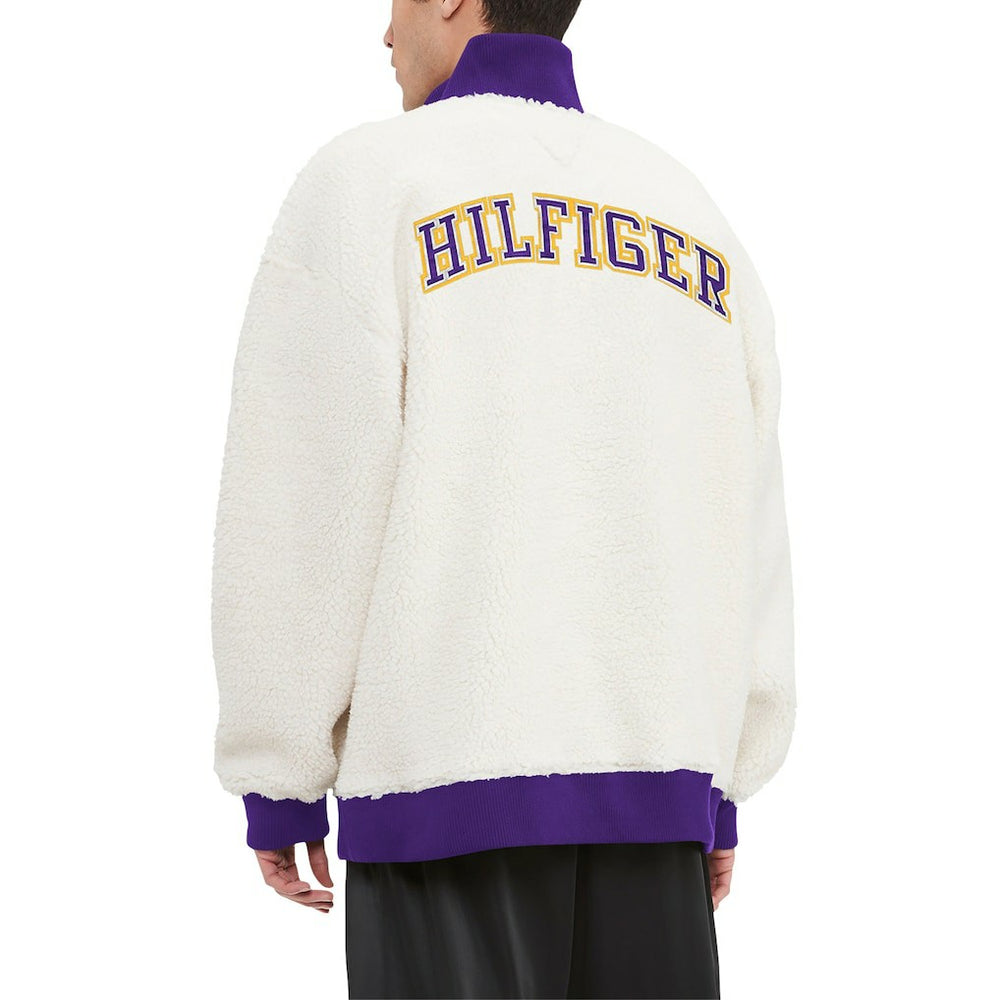 Minnesota Vikings Tommy Hilfiger Jordan Sherpa Quarter-Zip Sweatshirt - Cream Sweatshirts