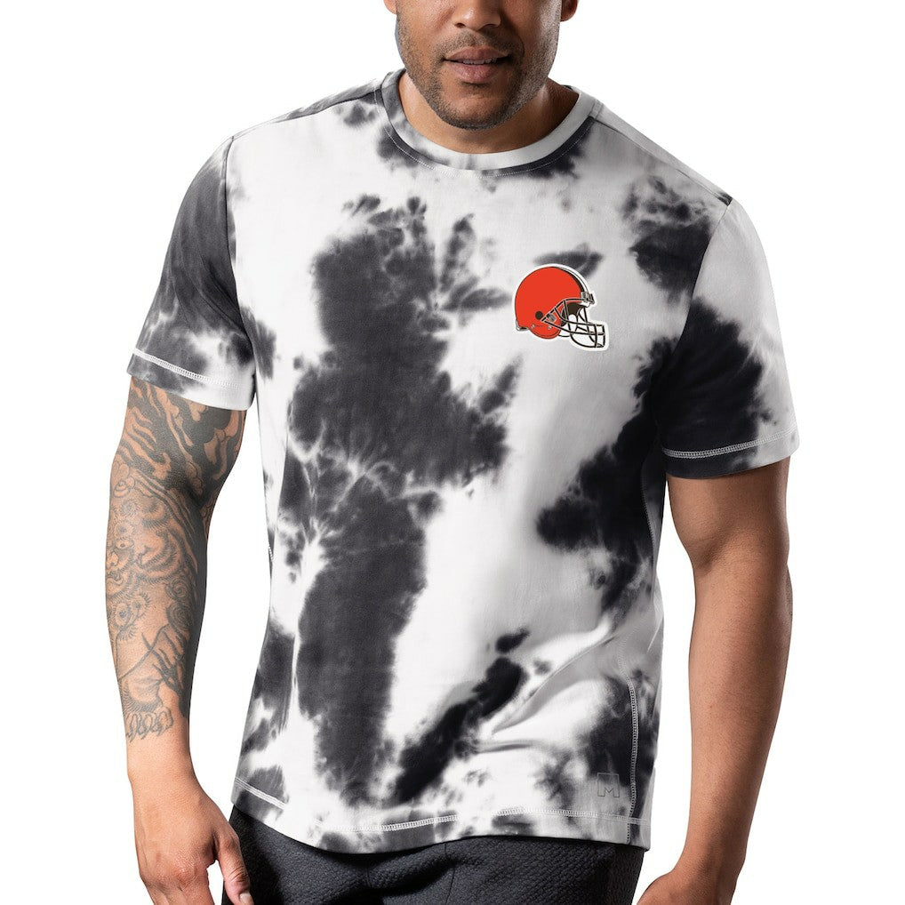Cleveland Browns MSX by Michael Strahan Freestyle Tie-Dye T-Shirt - Black T-shirts