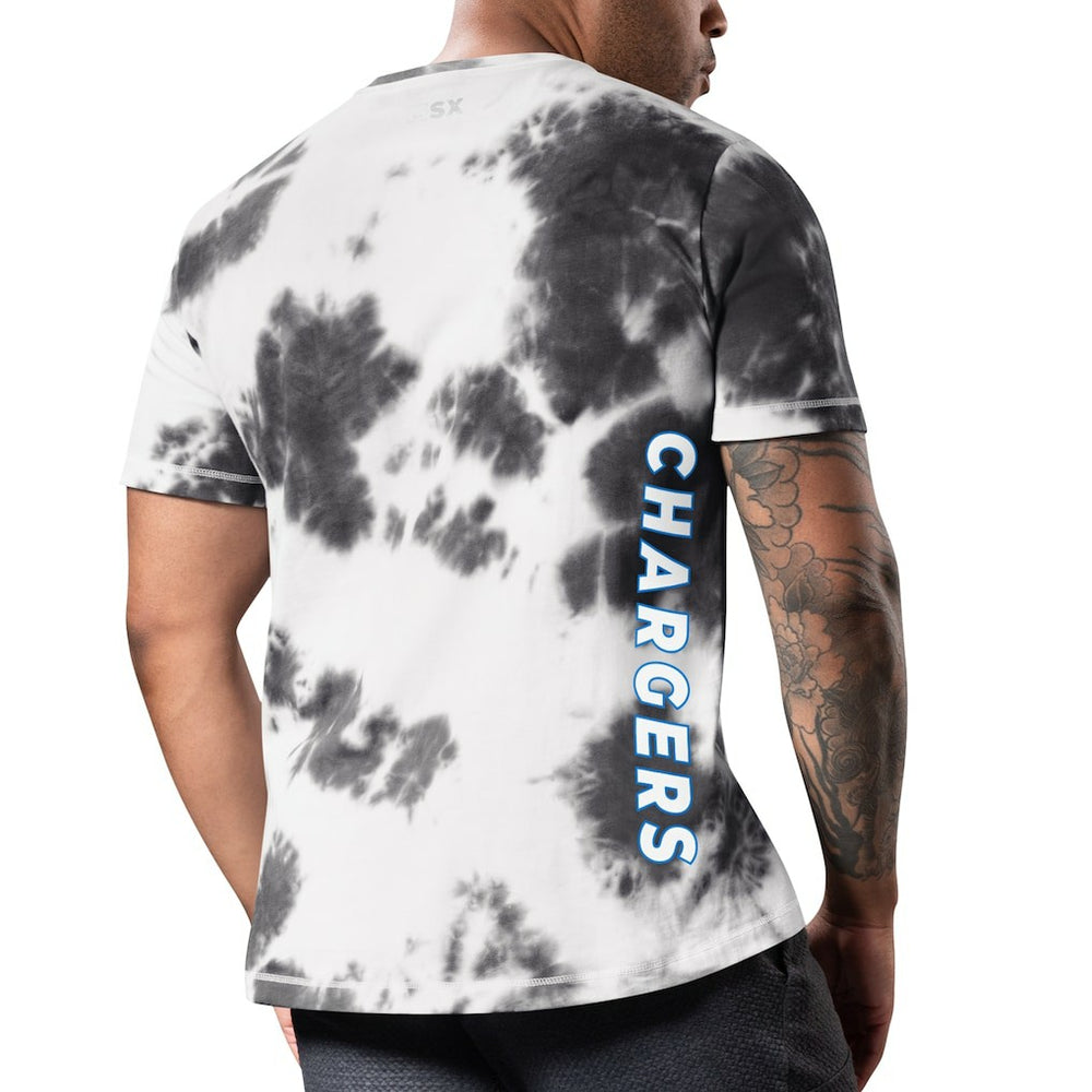 Los Angeles Chargers MSX by Michael Strahan Freestyle Tie-Dye T-Shirt - Black T-shirts