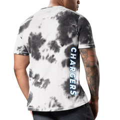 Los Angeles Chargers MSX by Michael Strahan Freestyle Tie-Dye T-Shirt - Black T-shirts