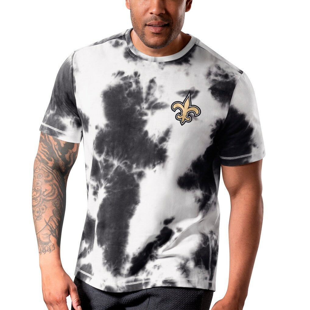 New Orleans Saints MSX by Michael Strahan Freestyle Tie-Dye T-Shirt - Black T-shirts