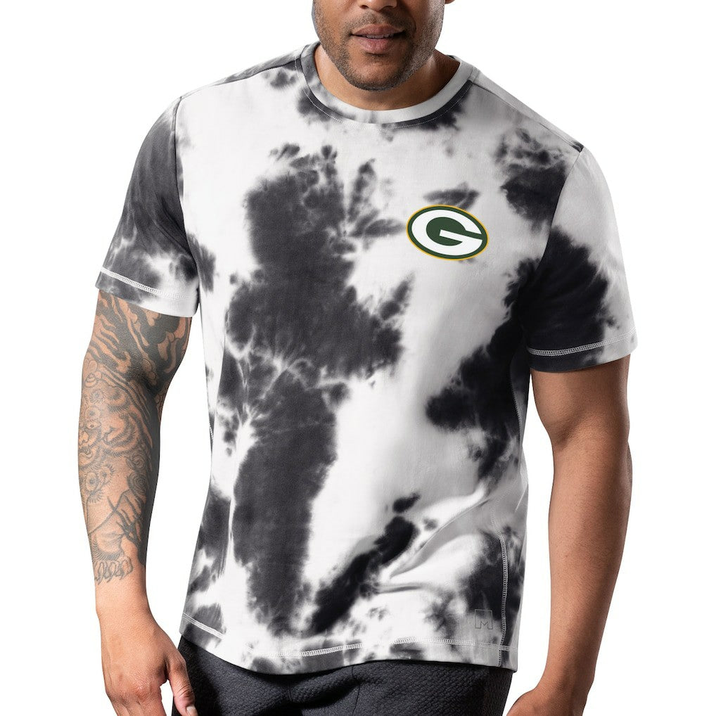 Green Bay Packers MSX by Michael Strahan Freestyle Tie-Dye T-Shirt - Black T-shirts