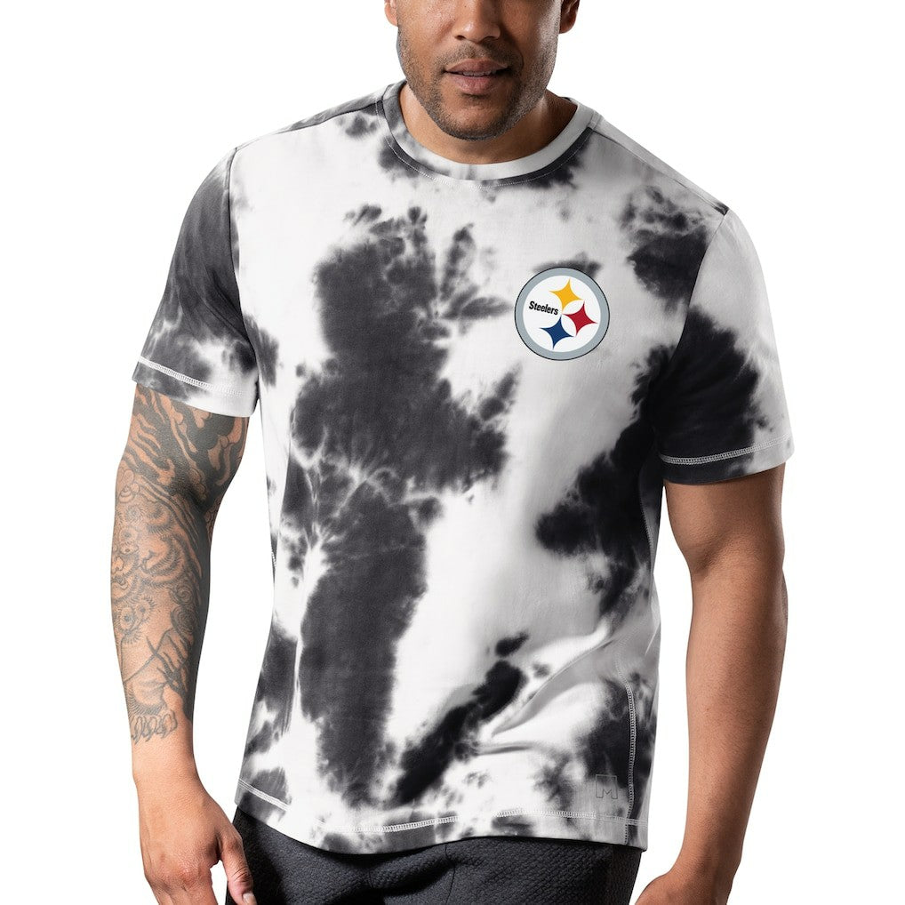 Pittsburgh Steelers MSX by Michael Strahan Freestyle Tie-Dye T-Shirt - Black T-shirts