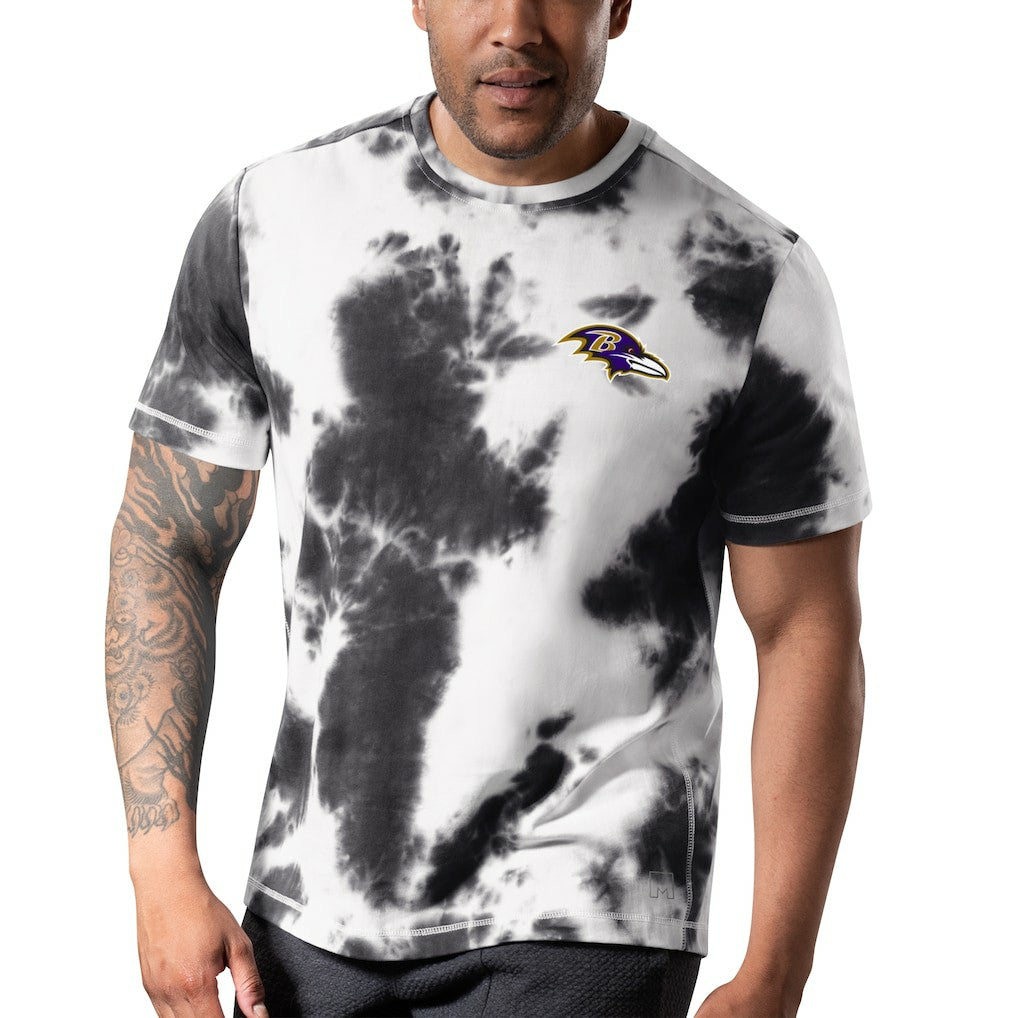 Baltimore Ravens MSX by Michael Strahan Freestyle Tie-Dye T-Shirt - Black T-shirts