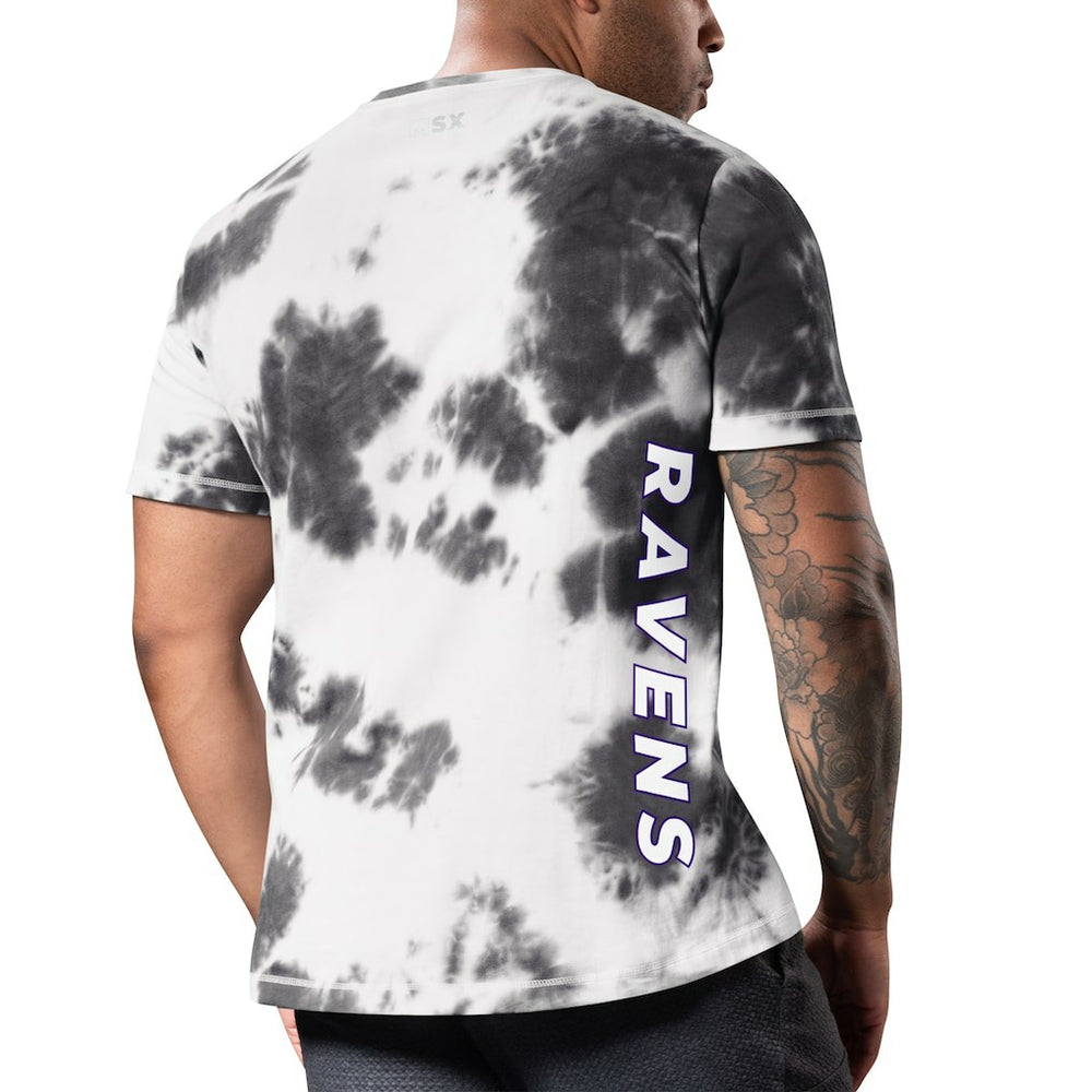 Baltimore Ravens MSX by Michael Strahan Freestyle Tie-Dye T-Shirt - Black T-shirts