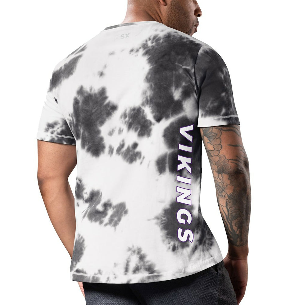 Minnesota Vikings MSX by Michael Strahan Freestyle Tie-Dye T-Shirt - Black T-shirts