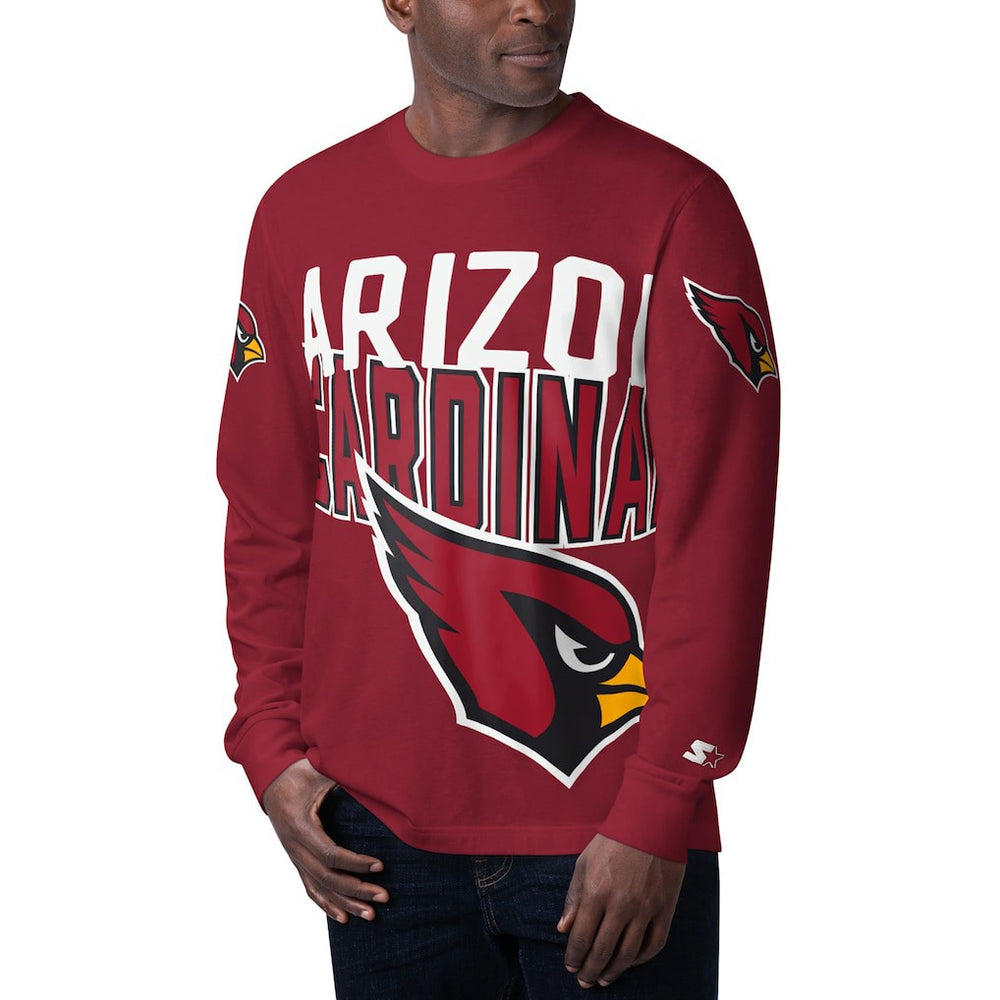 Arizona Cardinals Starter Clutch Hit Long Sleeve T-Shirt - Cardinal T-shirts