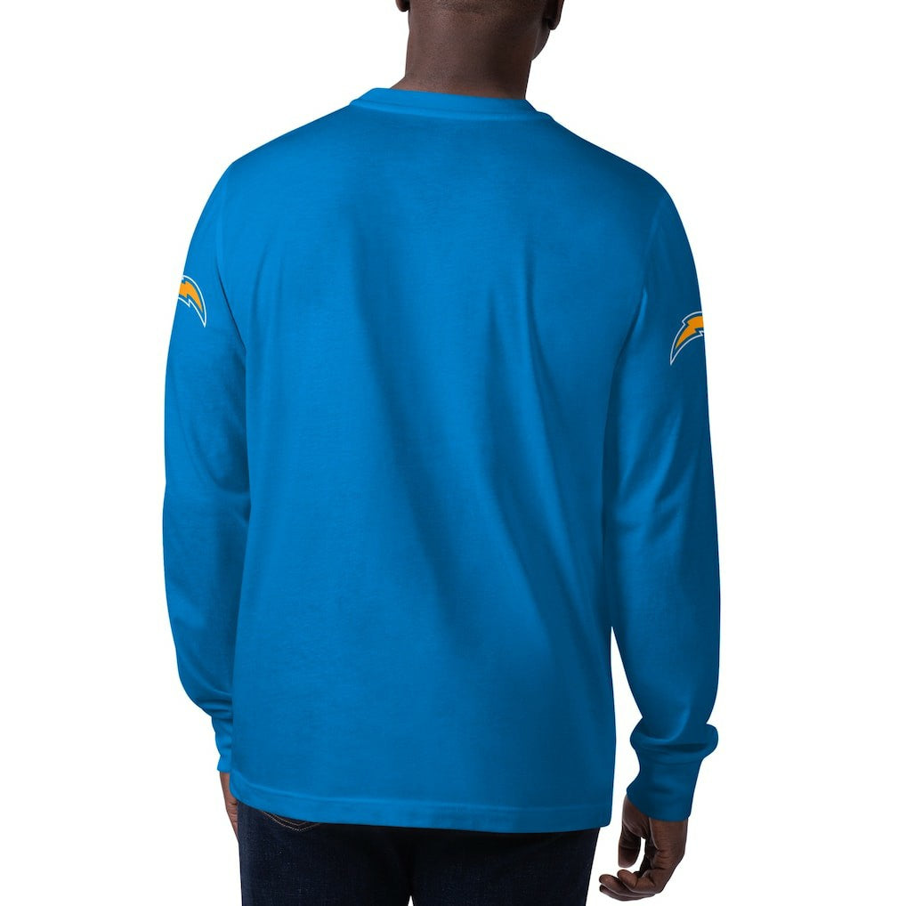 Los Angeles Chargers Starter Clutch Hit Long Sleeve T-Shirt - Powder Blue T-shirts