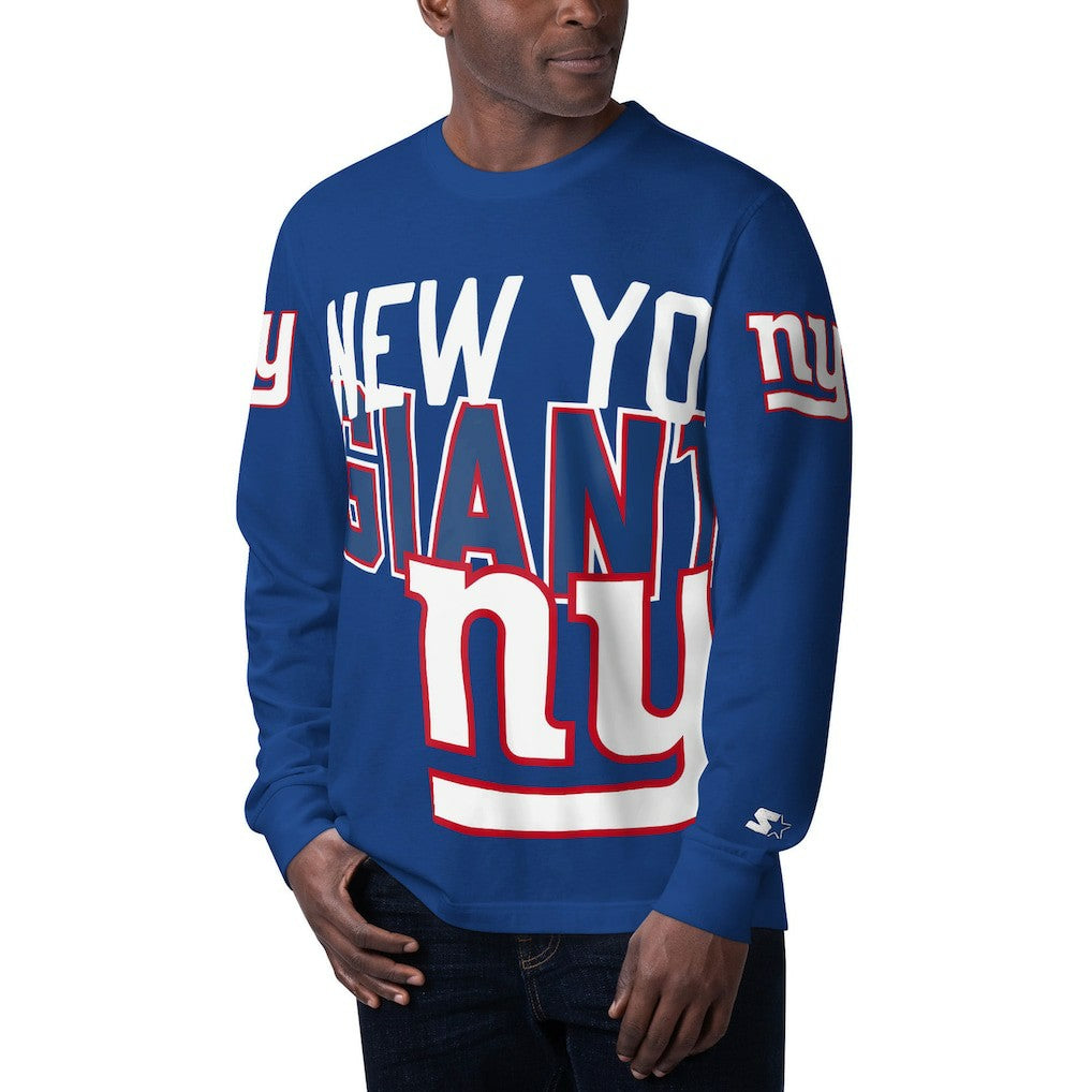 New York Giants Starter Clutch Hit Long Sleeve T-Shirt - Royal T-shirts