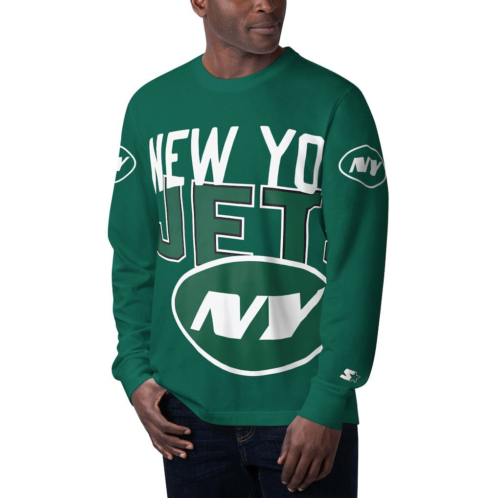 New York Jets Starter Clutch Hit Long Sleeve T-Shirt - Green T-shirts