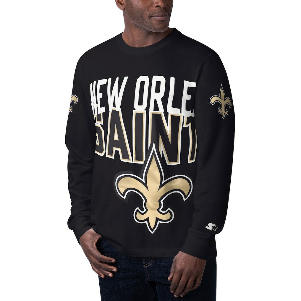 New Orleans Saints Starter Clutch Hit Long Sleeve T-Shirt - Black T-shirts