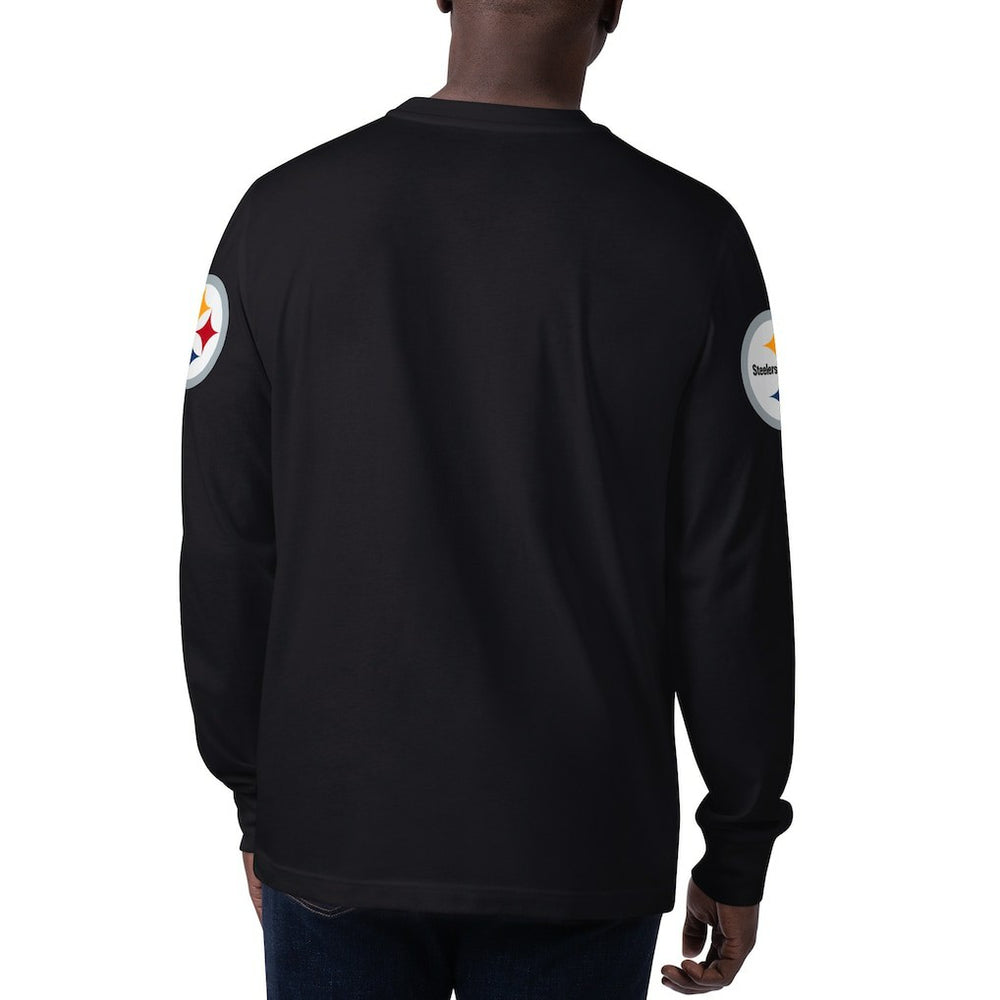 Pittsburgh Steelers Starter Clutch Hit Long Sleeve T-Shirt - Black T-shirts