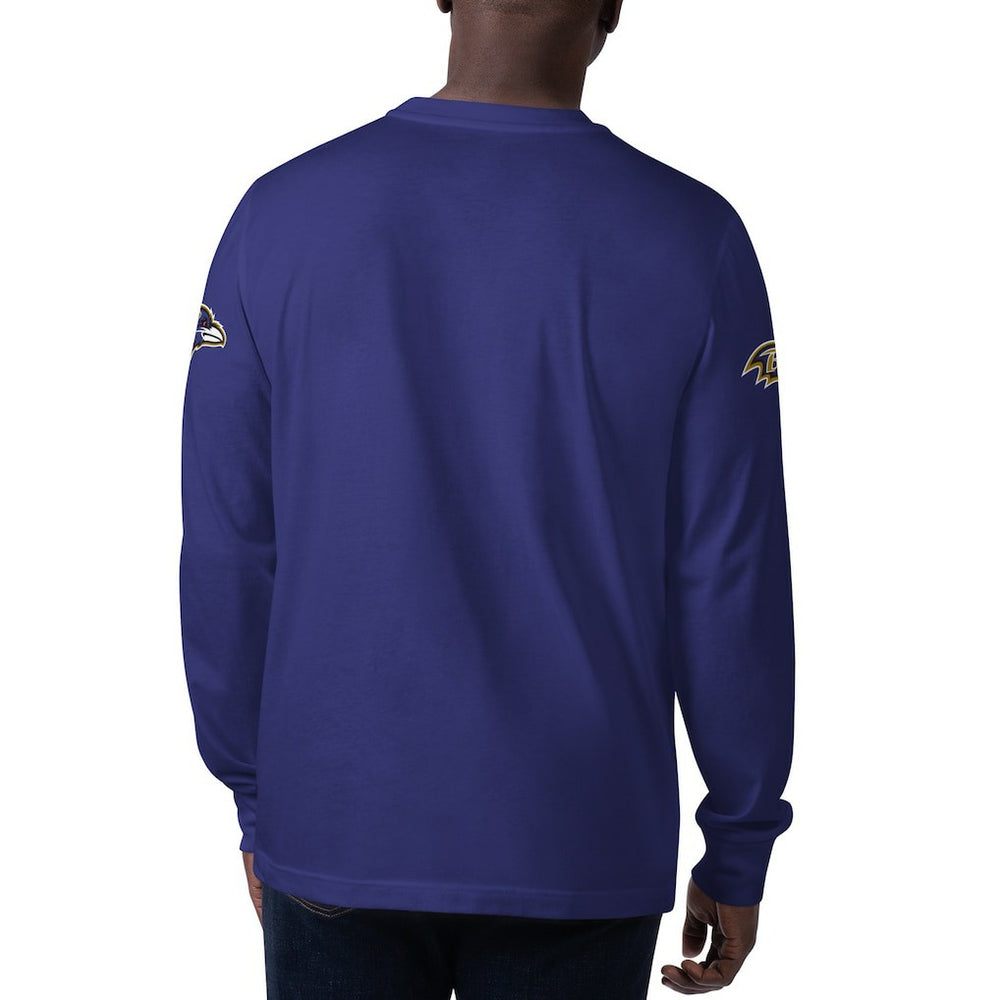 Baltimore Ravens Starter Clutch Hit Long Sleeve T-Shirt - Purple T-shirts