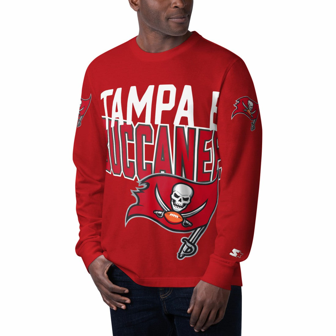 Tampa Bay Buccaneers Starter Clutch Hit Long Sleeve T-Shirt - Red T-shirts