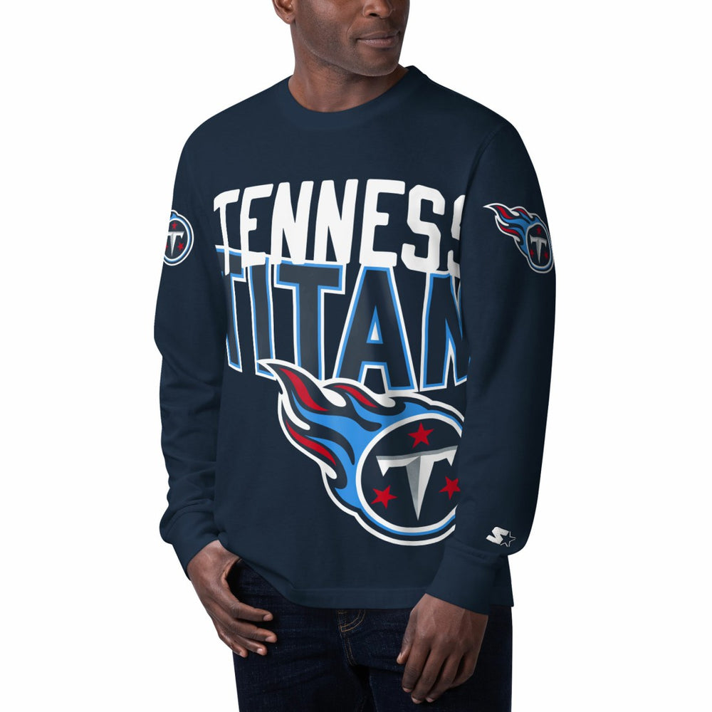 Tennessee Titans Starter Clutch Hit Long Sleeve T-Shirt - Navy T-shirts