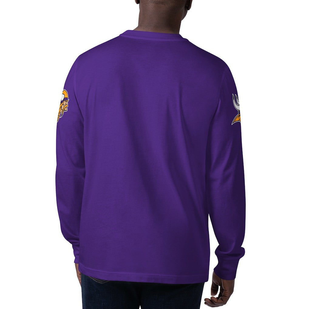 Minnesota Vikings Starter Clutch Hit Long Sleeve T-Shirt - Purple T-shirts