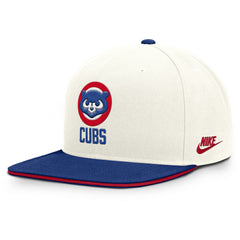 Chicago Cubs Nike Cooperstown Pro Dri-FIT Snapback Hat - Cream/Royal Hats