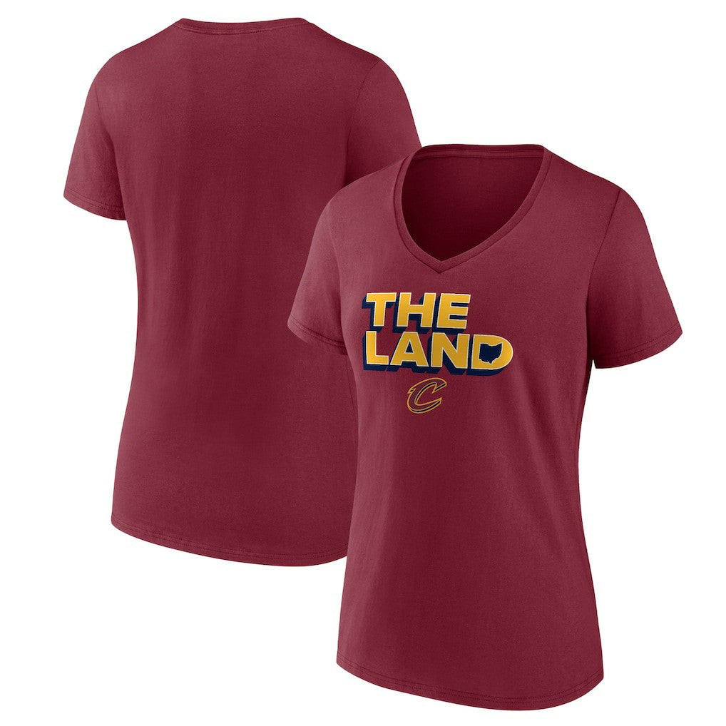 Cleveland Cavaliers Women's Hometown Collection The Land V-Neck T-Shirt Wine outlet