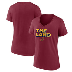 Cleveland Cavaliers Women's Hometown Collection The Land V-Neck T-Shirt Wine outlet