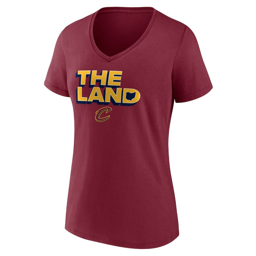 Cleveland Cavaliers Women's Hometown Collection The Land V-Neck T-Shirt Wine outlet