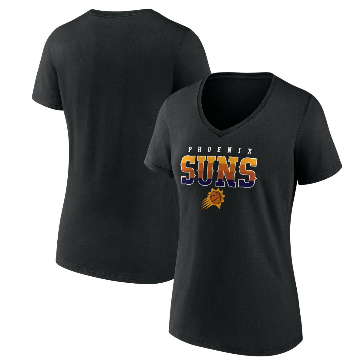 Phoenix Suns Women's Hometown Collection Sunrise V-Neck T-Shirt Black