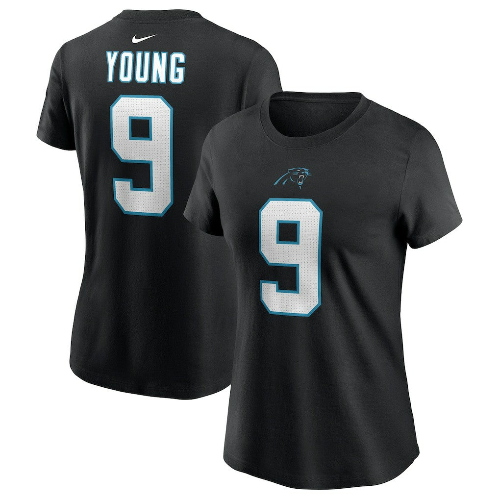 Bryce Young Carolina Panthers Women's Player Name & Number T-Shirt - Black T-shirts