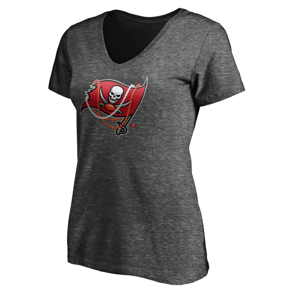 Tampa Bay Buccaneers Women's Hometown Collection Flag V-Neck T-Shirt - Charcoal T-shirts
