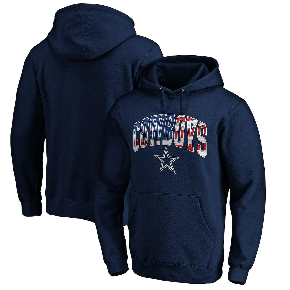 Dallas Cowboys Banner Wave Pullover Hoodie - Navy Hoodies
