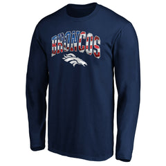 Denver Broncos Banner Wave Long Sleeve T-Shirt - Navy T-shirts