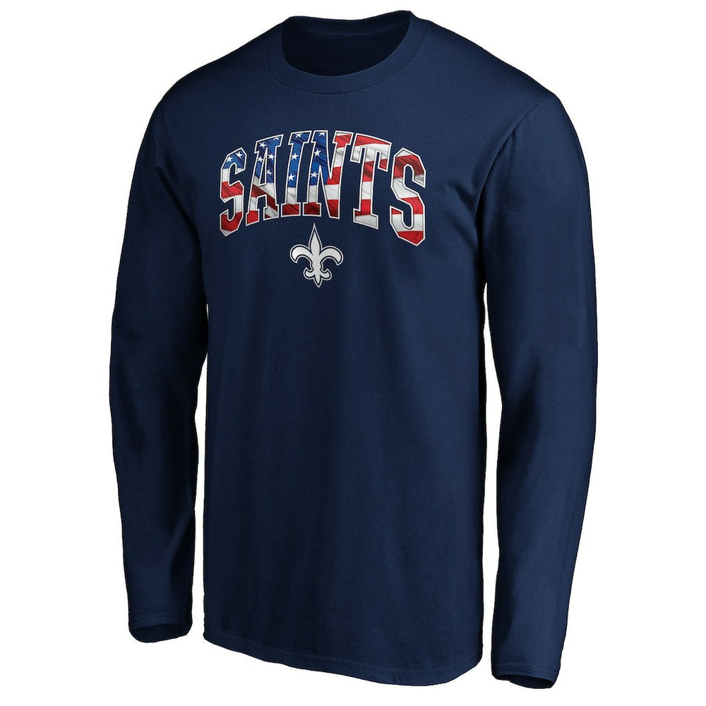 New Orleans Saints Banner Wave Long Sleeve T-Shirt - Navy T-shirts