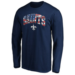 New Orleans Saints Banner Wave Long Sleeve T-Shirt - Navy T-shirts