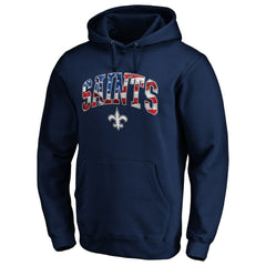 New Orleans Saints Banner Wave Pullover Hoodie - Navy Hoodies