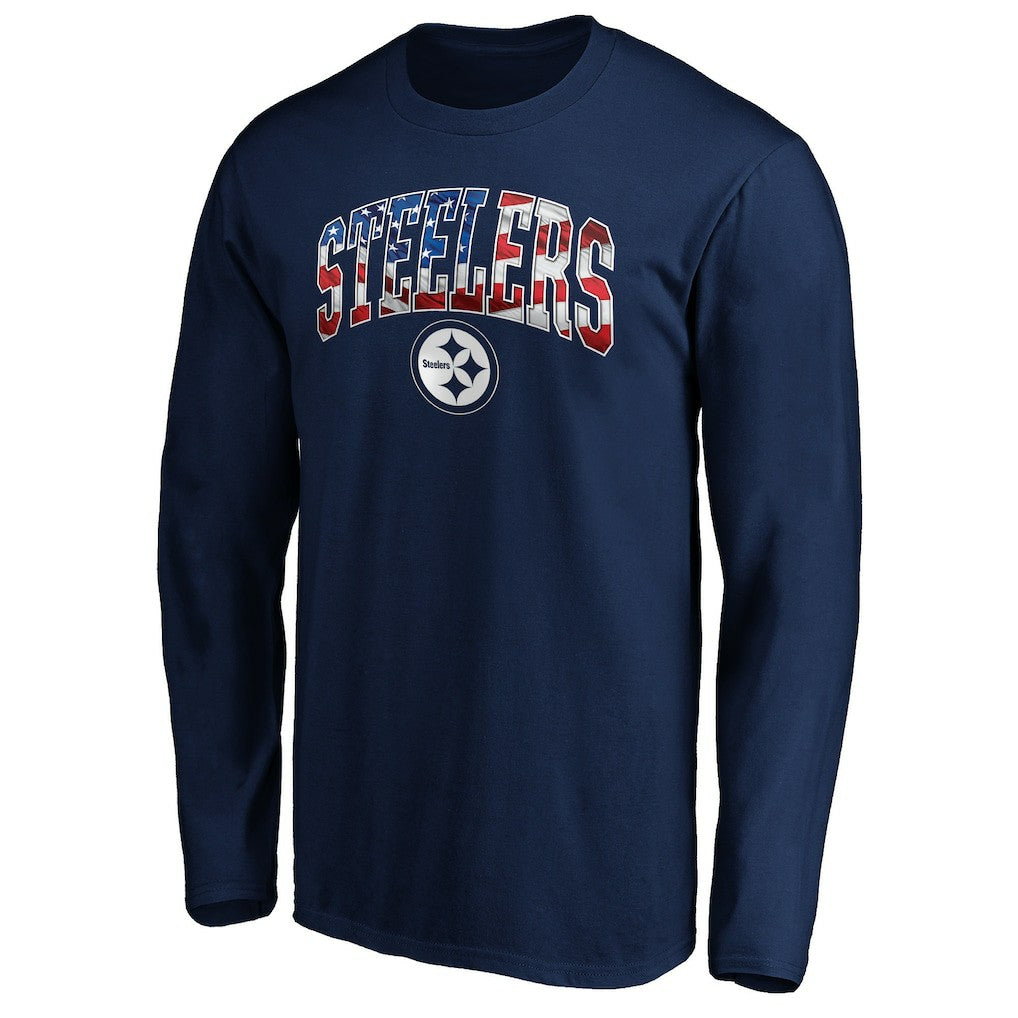 Pittsburgh Steelers Banner Wave Long Sleeve T-Shirt - Navy T-shirts