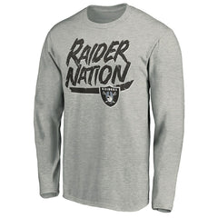 Las Vegas Raiders Hometown Collection Raider Nation Long Sleeve T-Shirt - Gray T-shirts