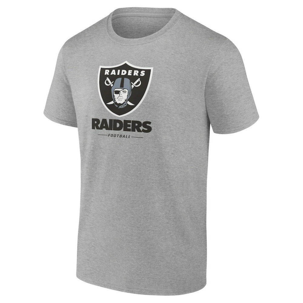 Las Vegas Raiders Team Lockup T-Shirt - Heather Gray T-shirts