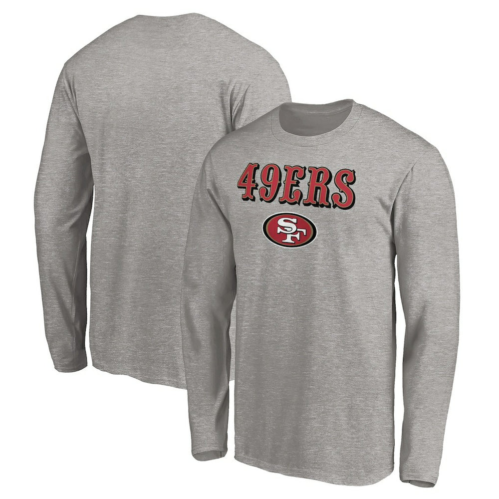 San Francisco 49ers Team Lockup Long Sleeve T-Shirt - Gray T-shirts