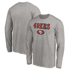 San Francisco 49ers Team Lockup Long Sleeve T-Shirt - Gray T-shirts