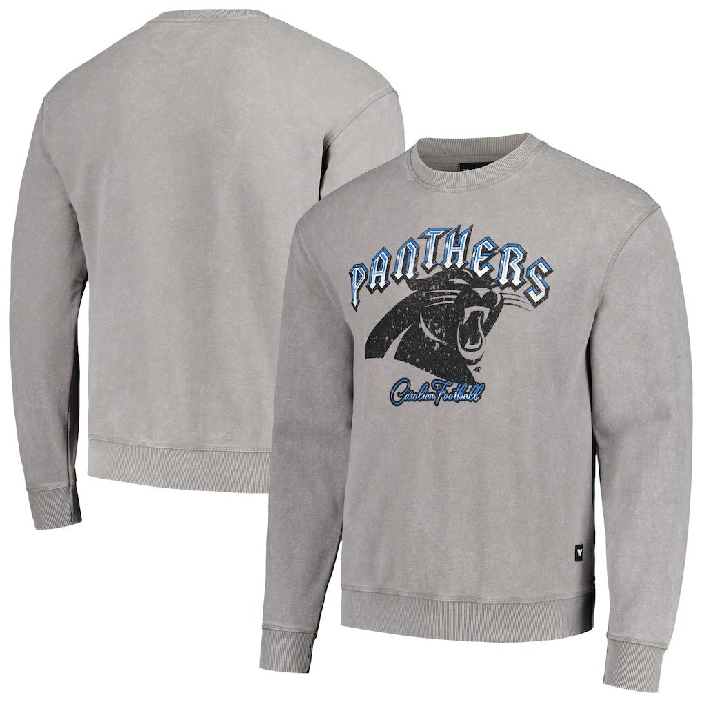 Carolina Panthers The Wild Collective Unisex Distressed Pullover Sweatshirt - Gray Pullover