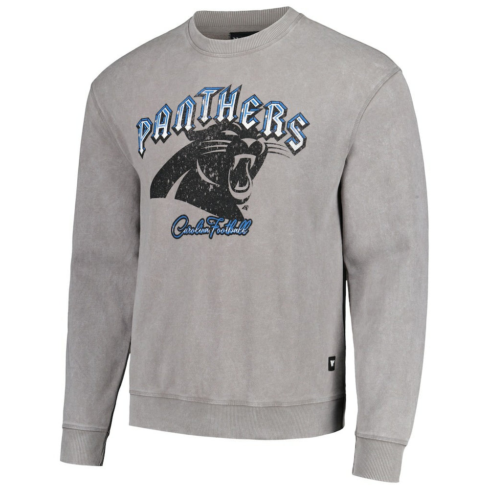 Carolina Panthers The Wild Collective Unisex Distressed Pullover Sweatshirt - Gray Pullover